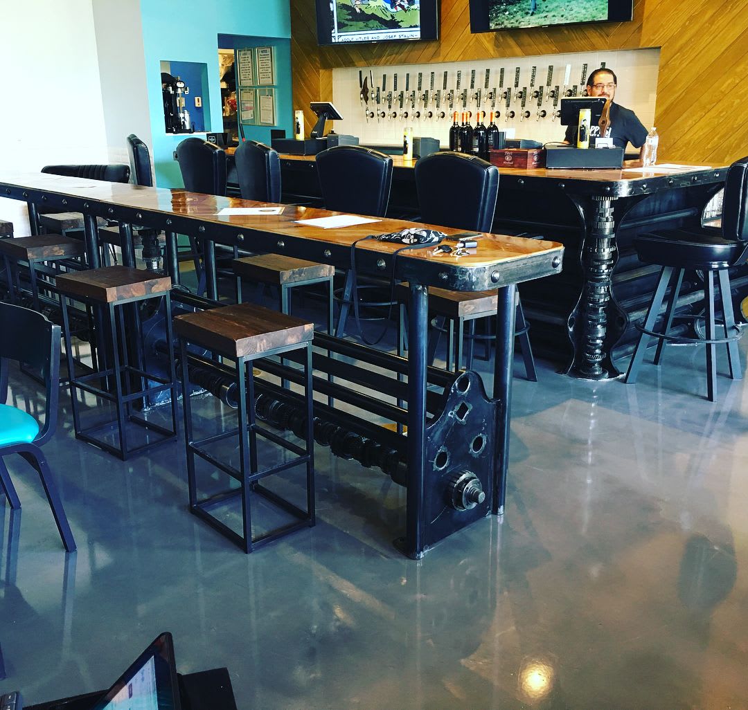 Custom Metal Bar Tops by Savage Metal LLC at Happy's Barley & Vine, El Paso  | Wescover Furniture