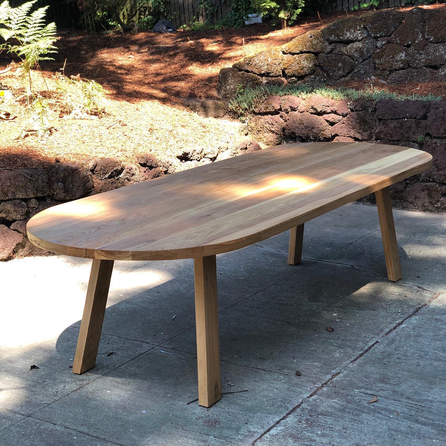 Outdoor oak dining deals table