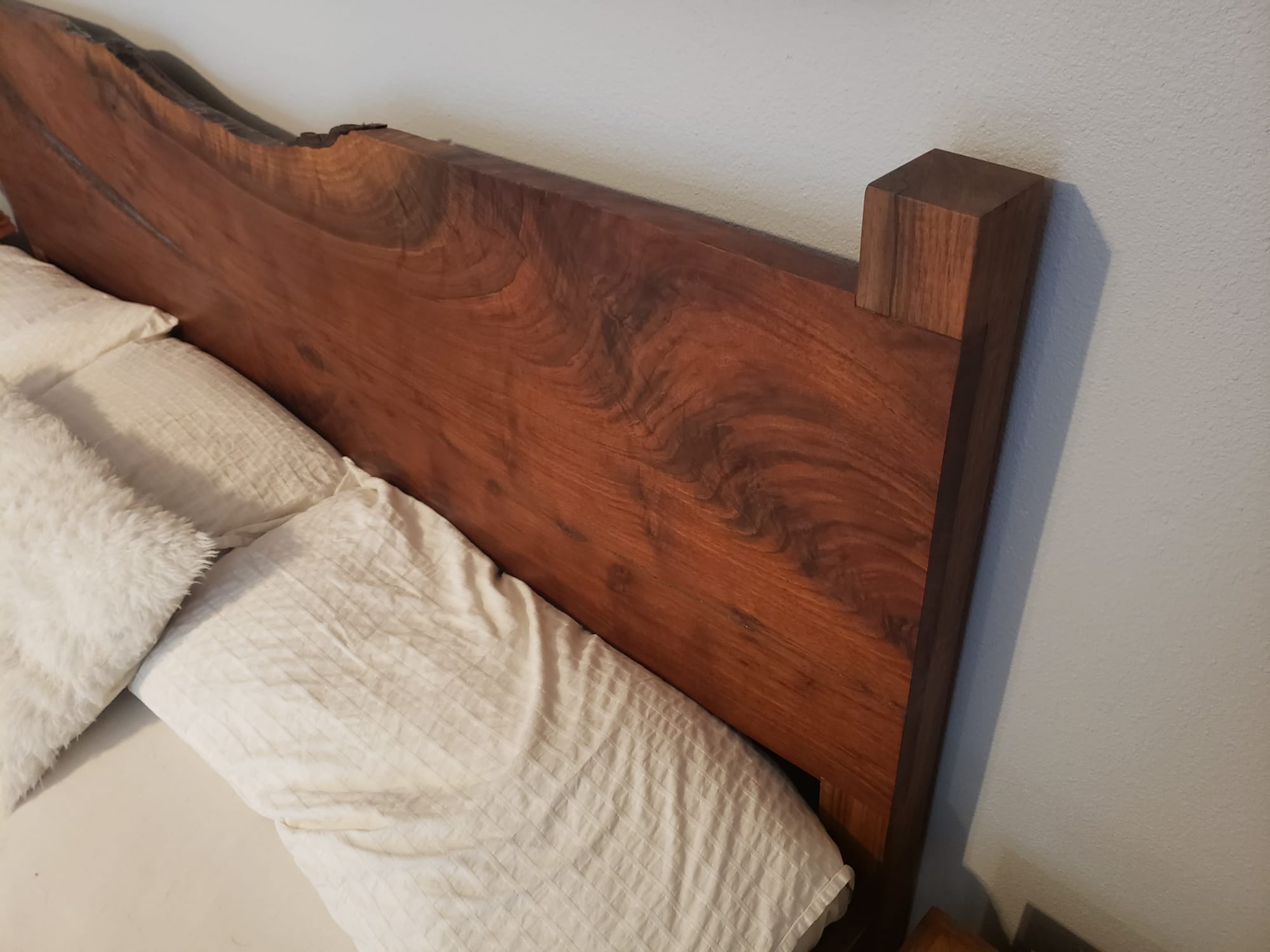 Live edge on sale walnut headboard