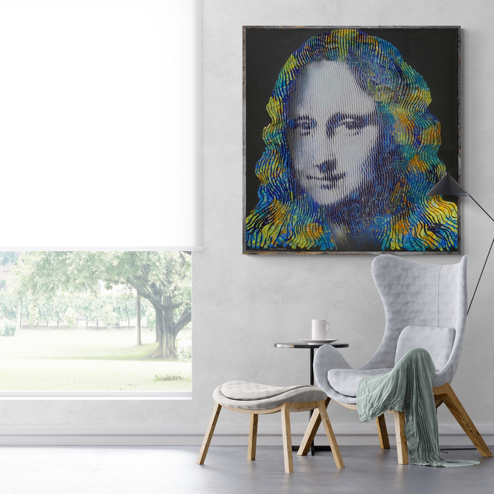 Monalisa !! Pop Art !! Monalisa in hippy style !! Painting