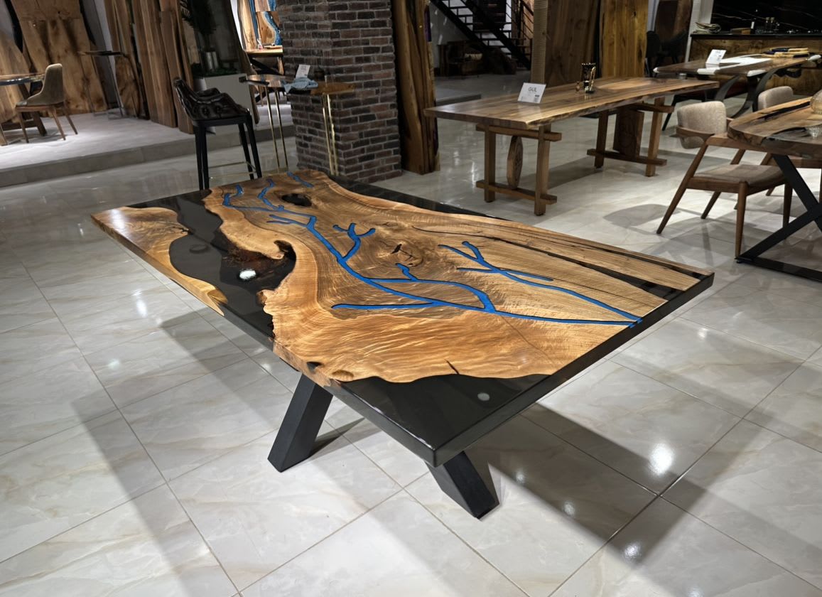 Custom Ultra Clear Epoxy Table, In Stock, Christmas Table by Gül Natural  Furniture