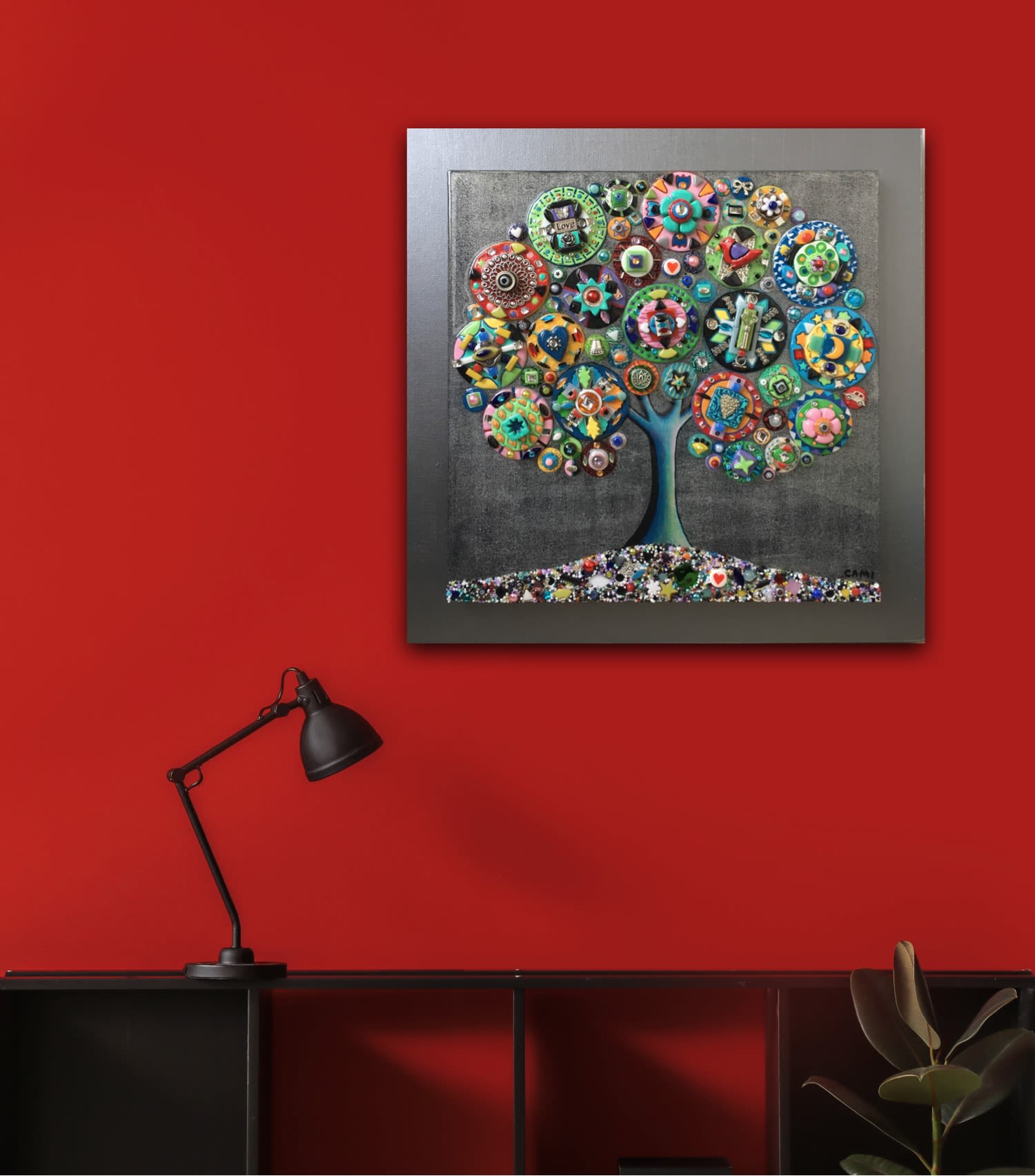 "Starry Eyed" Original mixed media wall art by Cami Levin Wescover