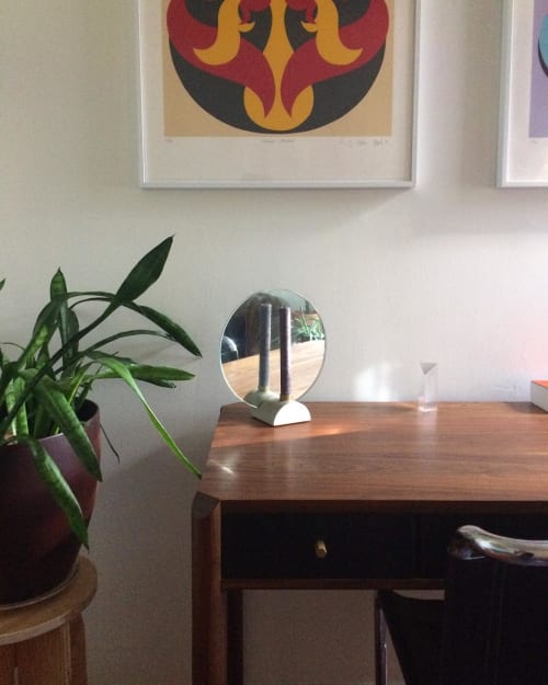 Oculus Mirror with Candlestick | Furniture by Steven Bukowski | Steven Bukowski Studio in Brooklyn