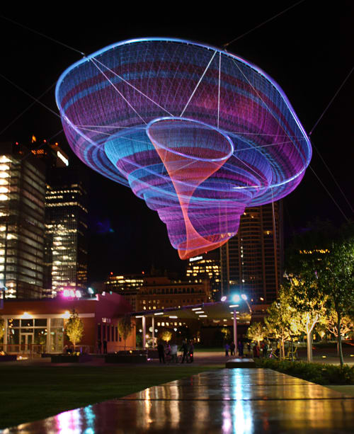 Her Secret is Patience | Public Sculptures by Janet Echelman | Civic Space Park, Phoenix, AZ in Phoenix