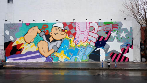 Popeye | Street Murals by John CRASH Matos | Bowery Mural (Street Art) in New York