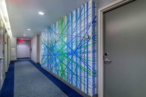 Cascade - Line Series (Corridors) | Murals by Carl Yoshihara | Courtyard by Marriott New York Downtown Manhattan/World Trade Center Area in New York