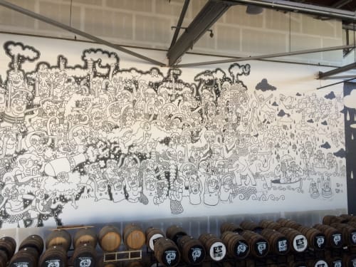 Doodles | Murals by Lauren Asta | Faction Brewing in Alameda