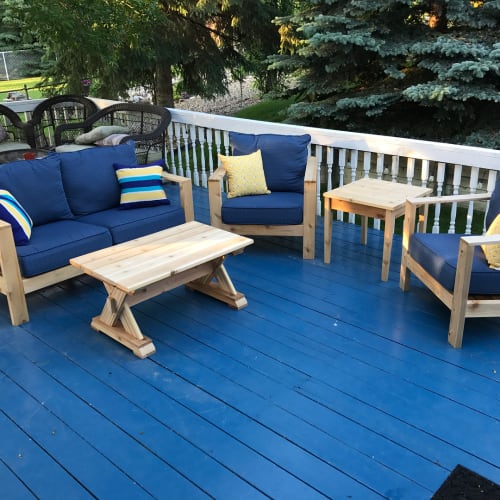 Cedar Patio Furniture Set By Cask Woodworking Seen At Private