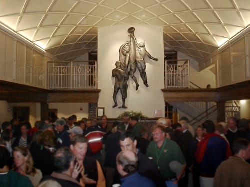 Dartmouth College Rugby Clubhouse Wall Relief Sculpture | Sculptures by Dimitri Gerakaris | Corey Ford Rugby Clubhouse in Hanover