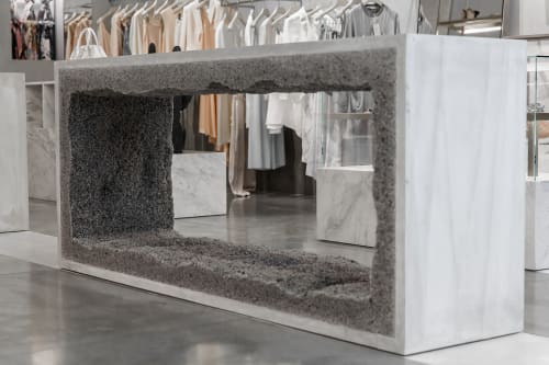 Console Gey Rock Salt Sculpture and Concrete Sofa | Sculptures by Fernando Mastrangelo | Stella McCartney in Palo Alto