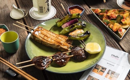 Moon Plates and Yakitori | Ceramic Plates by Santimetre Studio by Tulya Madra | Olmsted in Brooklyn