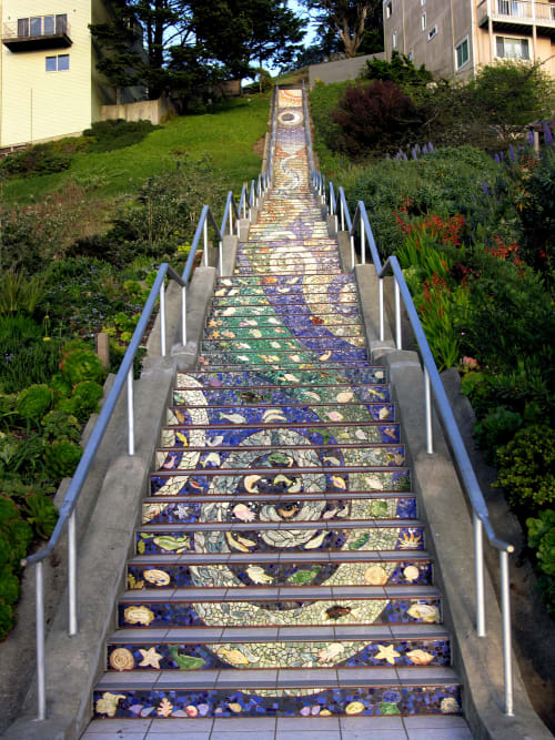 16th Avenue Tiled Steps | Tiles by Colette Crutcher | 16th Avenue Tiled Steps in San Francisco