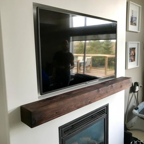 Wood Fireplace Mantle | Furniture by Cask Woodworking