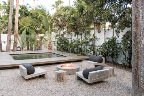 Concrete Fire Pit Set Up By Stu Waddell Seen At Drift San Jose