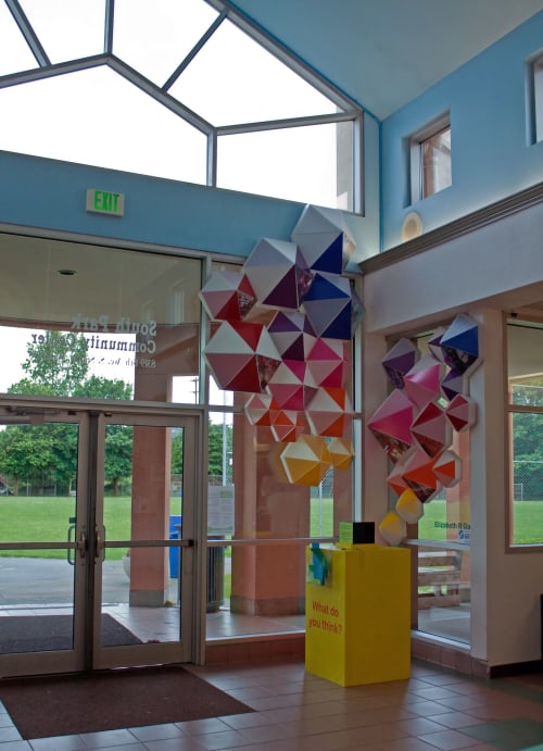 "Honeycomb" (interactive, temporary art) | Sculptures by Elizabeth Gahan | South Park Community Center in Seattle