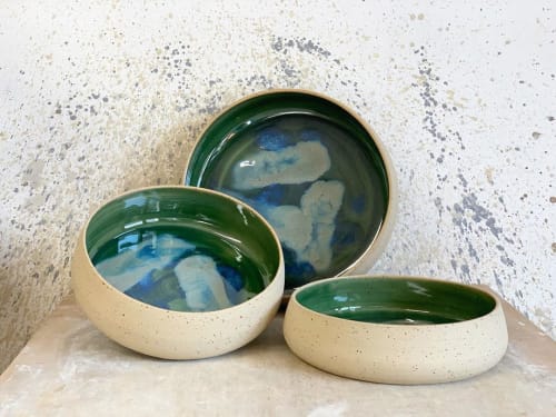 Green Ceramic Bowls | Tableware by Daša’s Pottery | Daša's Pottery in Vrhnika