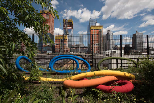 Hop, Skip, Jump, and Fly: Escape From Gravity | Public Sculptures by Sheila Hicks | The High Line Park in New York