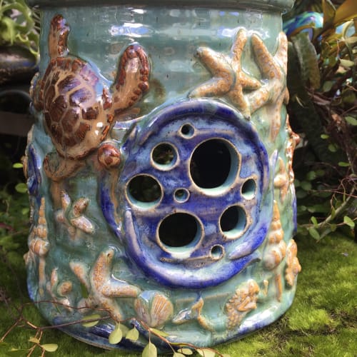 Ocean Fairy House by Queen Bee Pottery at Queen Bee Pottery Studio