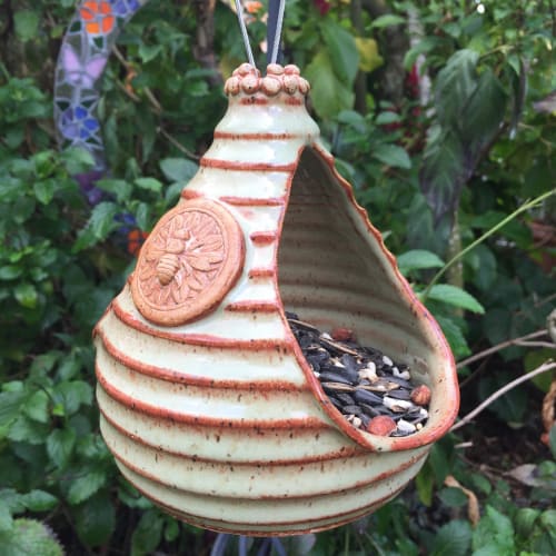 Bird Feeder By Queen Bee Pottery Seen At Queen Bee Pottery Studio