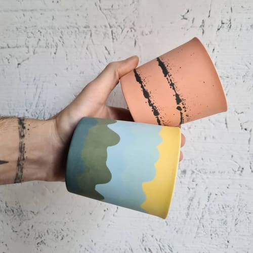 Basic L and Wave L | Cups by BasicartPorcelain