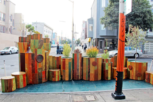 Public Parklet “You Are Here” | Sculptures by Reuben Rude | Luna Rienne Gallery in San Francisco