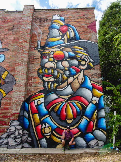 Cyborg Firefighter | Murals by Denton Burrows | Ithaca, NY in Ithaca