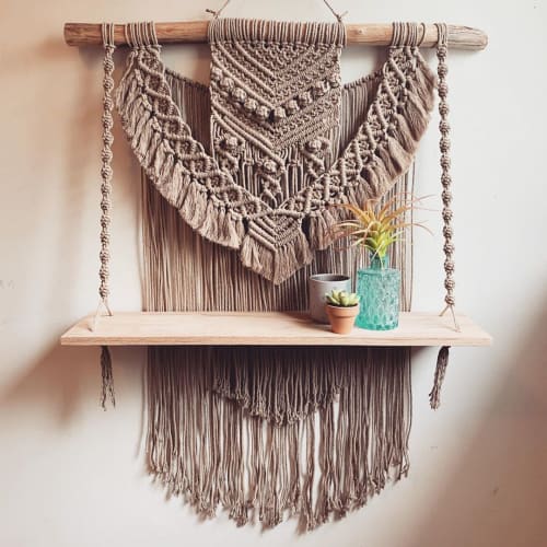 Ashley Macrame Wall Hanging Shelf | Wall Hangings by Rosie the Wanderer