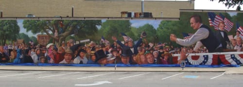 The First Lincoln/Douglas Debate | Street Murals by Don Gray Studio