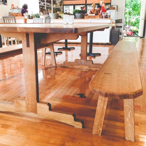 Oak Table and Seating | Tables by Asa Pingree | Calderwood Hall in North Haven