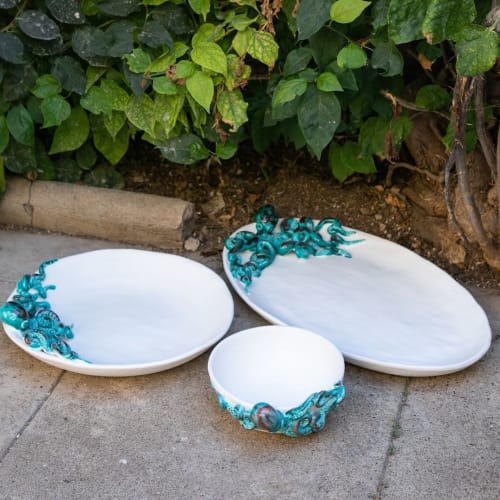 Dishes with Octopus | Ceramic Plates by Patrizia Italiano