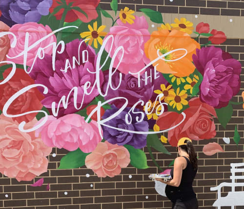 Stop and Smell the Roses Mural | Street Murals by Jenna Brownlee