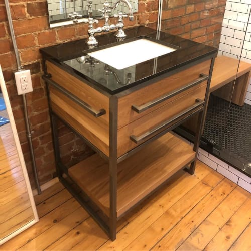 Modern Vanity And Shower Bench By Caveman Build Supply Co Seen