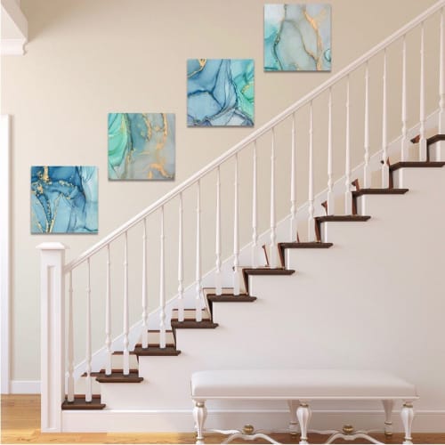 Light Blue Acrylic Painting | Paintings by Debby Neal Arts