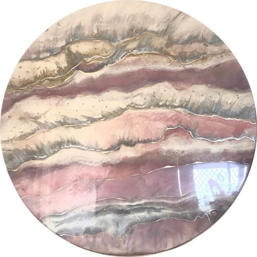 Blissful Blush Resin Artwork | Oil And Acrylic Painting in Paintings by ANTUANELLE