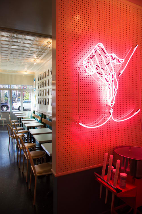 Neon Artwork | Lighting by Petra Collins | Cafe Henrie in New York