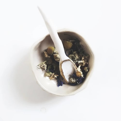 Handmade Ceramic Pinch Pot and Spoon | Bowl in Dinnerware by Smooth Ceramics
