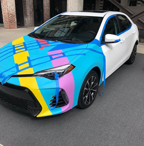 Toyota Corolla Mobile Mural | Murals by Teddy Kelly | Ponce City Market in Atlanta