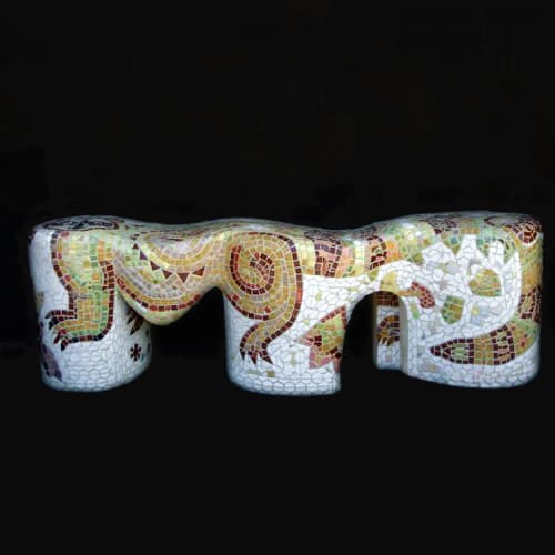 Racoon Benches | Art & Wall Decor by Dmitry Mosaics | Berkeley, CA in Berkeley