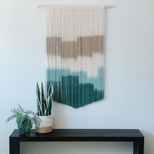 Large Teal Macrame Wall Hanging & Fiber Art | Wall Hangings by Love & Fiber | Rush Creek Lodge at Yosemite in Groveland