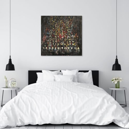 Black Abstract Painting | Mixed Media by KARDIMAGO