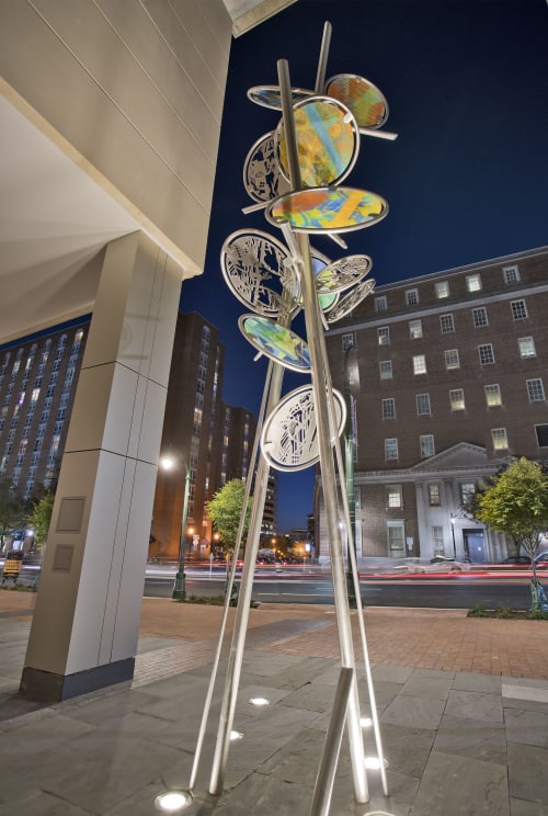 Striding | Public Sculptures by C Glass Studio | Core Apartments in Silver Spring