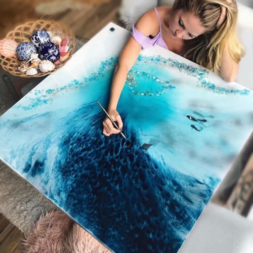 Blue Lagoon Artwork | Paintings by ANTUANELLE