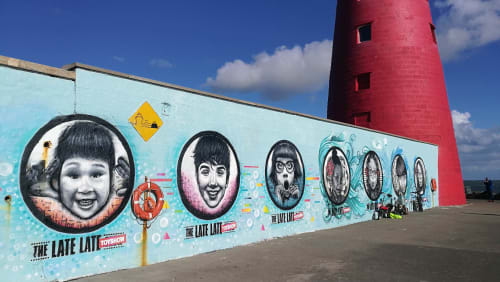 Mural | Street Murals by Caoilfhionn Hanton | Poolbeg Lighthouse in Poolbeg