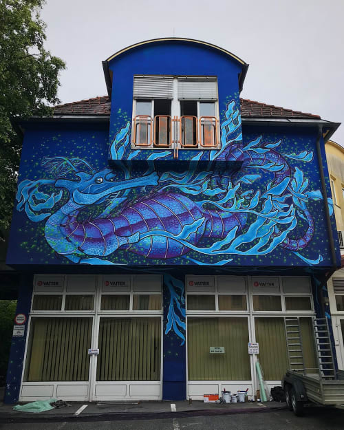 Leafy Sea Dragon Mural | Murals by Frankie Strand