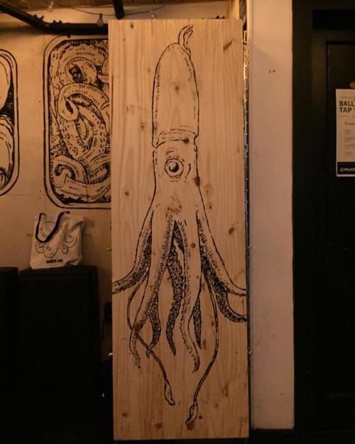 Squid | Murals by Massimo Mongiardo | Maiden Lane in New York