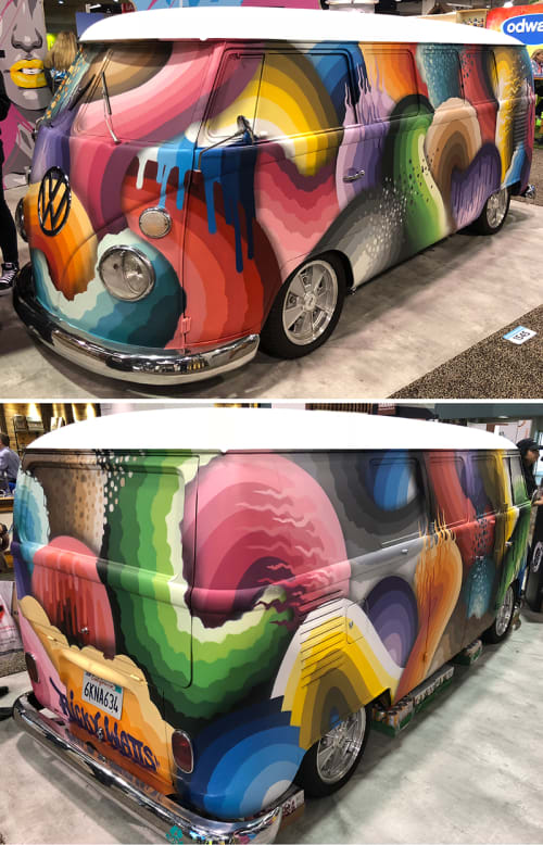 Custom Painted 1967 VW Bus | Murals by Ricky Watts | Hansen's Natural Soda in Los Angeles