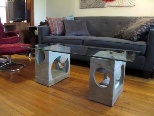 Ceramic and Glass Coffee Table | Tables by Corinne D. Peterson | Corinne D. Peterson Residence in Chicago