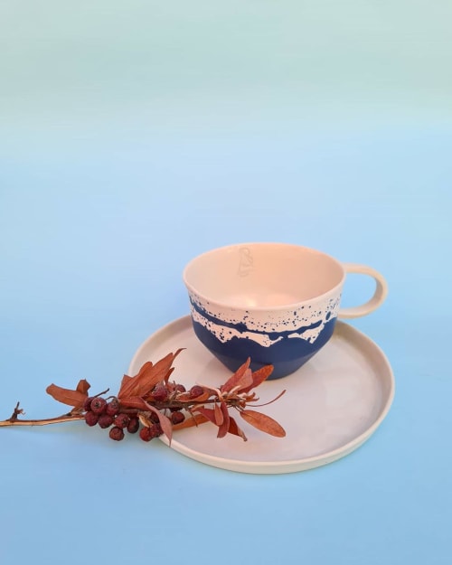 Half Moon Ceramic Cup | Cups by BasicartPorcelain