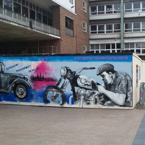 Transport Mural | Street Murals by Dynamick | Coventry Transport Museum in Coventry