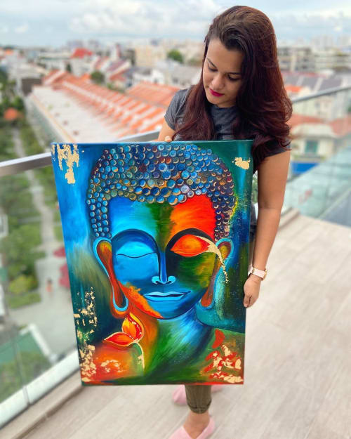 Buddha Oil Painting | Paintings by DivineSutra – Ipshita Shetty